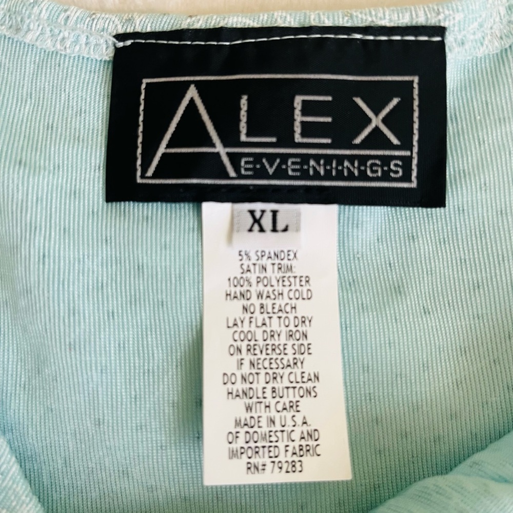 Alex Evenings Sparkle Green Tank Top Women’s scoop Neck Sz XL - Picture 3 of 5